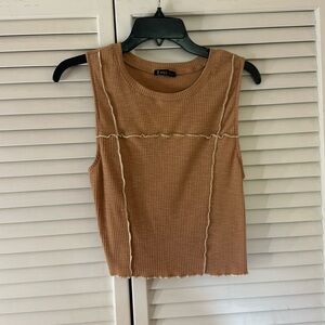 Sleeve less shirt peach/tan. From Very j size medium.